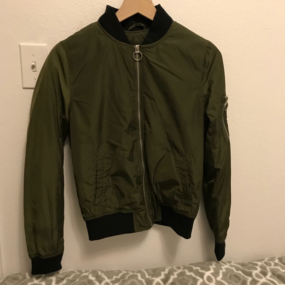 Olive green bomber